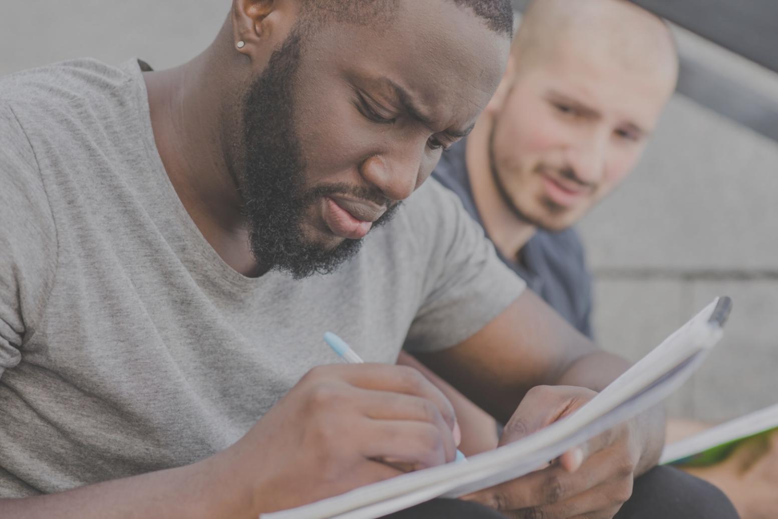 Students analyzing financial charts and investment data in educational setting